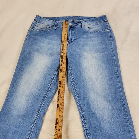 ND Weekend Jeans Womens Blue Sz 14 3/4 Skinny Straight Leg Embellished Pockets - Picture 6 of 13